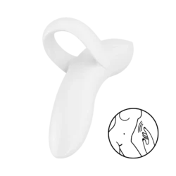 Satisfyer Bold Lover - vízálló, akkus, ujj vibrátor - fehér