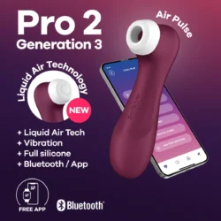 Satisfyer Pro 2 Gen3 - okos, léghullámos csiklóizgató - bordó
