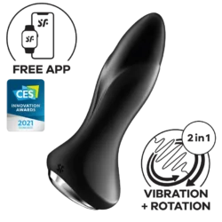 Satisfyer Rotator Plug 1 - akkus, gyöngyös anál vibrátor - fekete