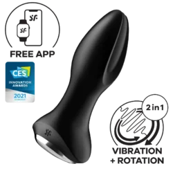 Satisfyer Rotator Plug 2 - akkus, gyöngyös anál vibrátor - fekete