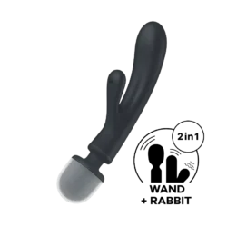 Satisfyer Triple Lover - G-pont és masszírozó vibrátor - fekete