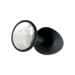 Dorcel Geisha Plug Diamond - fehér köves, fekete anál dildó