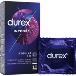 Durex Intense - bordázott, pontozott óvszer - 10 db