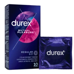 Durex Mutual Pleasure - késleltető, bordázott és pontozott óvszer - 10 db