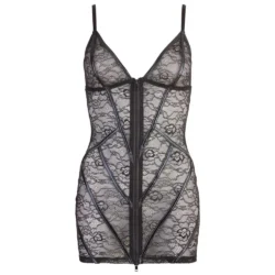 Cottelli - fényes csíkos csipke ruha