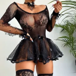 Gothic Charm - csipkés, átlátszó ruha