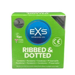 EXS Ribbed, Dotted and Flared - pontozott óvszer