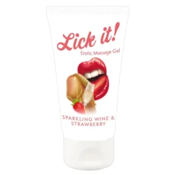 Lick it! - 2in1 ehető síkosító - pezsgő-eper (50 ml)