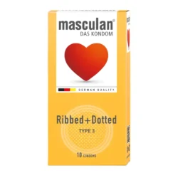 Masculan Ribbed+Dotted - bordázott, pontozott óvszer