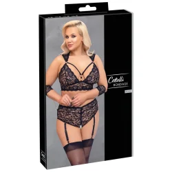 Cottelli Bondage Plus Size - csipkés melltartó szett