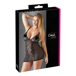 Cottelli Plus Size - áttetsző csipkés hálóing