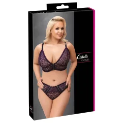 Cottelli Plus Size - áttetsző csipkés melltartó szett