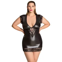 Cottelli Plus Size - fényes csipkés ruha