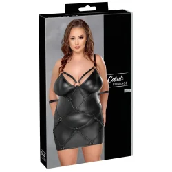 Cottelli Plus Size - fényes ruha bilinccsel