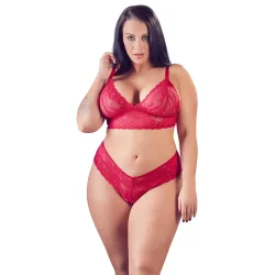 Cottelli Plus Size - puha csipkés melltartó szett