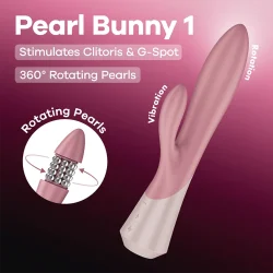 Satisfyer Pearl Bunny 1 - forgógyöngyös nyuszivibrátor