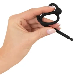 Penisplug - szilikon húgycsődilátor makkgyűrűvel (6 mm)